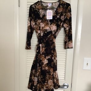 LulaRoe floral wrap dress NWT